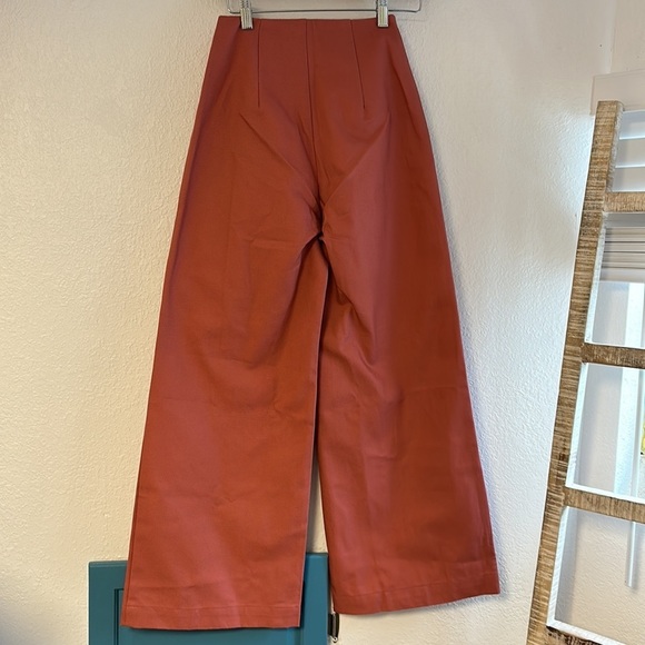Esby Lucia Pant wide leg 100% cotton size 0. Coral color. Worn once. - Picture 6 of 15
